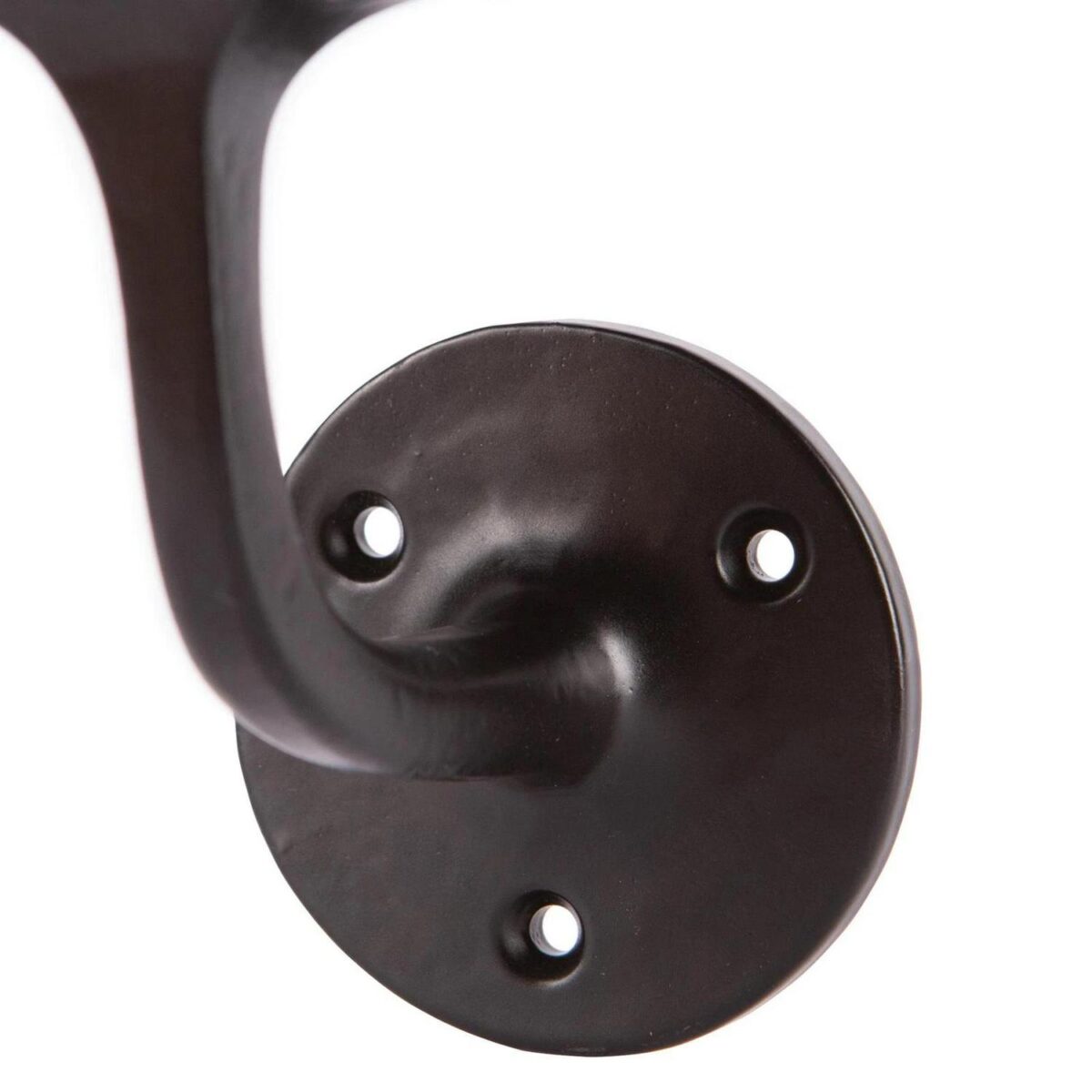 2x Wrought Iron Handrail Bracket Cast Iron Antique Rail D75mm x H85mm Black - Image 2