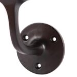 2x Wrought Iron Handrail Bracket Cast Iron Antique Rail D75mm x H85mm Black - Image 2