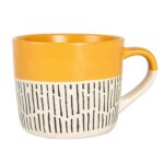 2x Yellow 450ml Dipped Dash Stoneware Coffee Mugs Large Ceramic Tea Cups Set - Image 5
