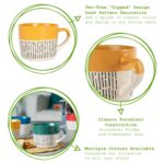 2x Yellow 450ml Dipped Dash Stoneware Coffee Mugs Large Ceramic Tea Cups Set - Image 2