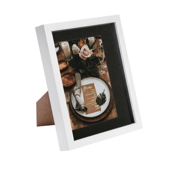 3D Box Photo Frame Hanging Display 8 x 10  with 5 x 7  Mount White/Black