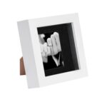 3D Box Photo Frame Hanging Picture Display 4 x 4 with 2 x 2 Mount White/Black