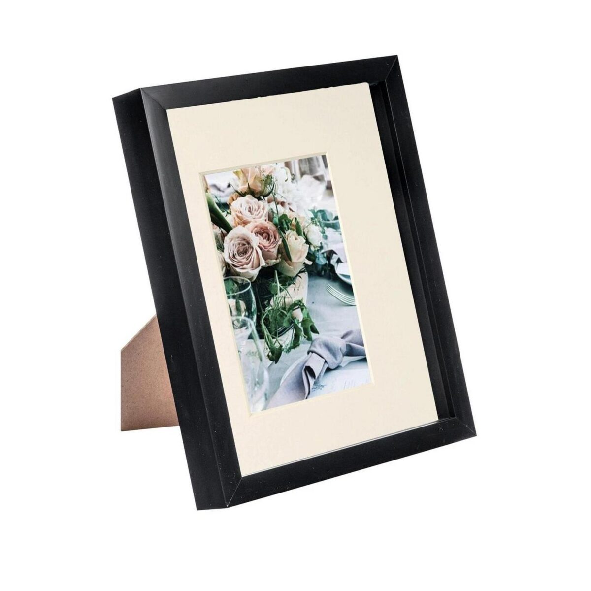 3D Box Photo Frame Hanging Display 8 x 10  with 4 x 6  Mount Black/Ivory - Image 1