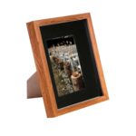 3D Box Photo Frame Picture Display 8 x 10 with 4 x 6 Mount Dark Wood/Black