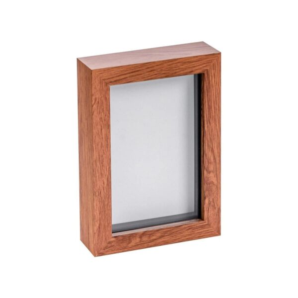 3D Box Photo Frame Standing Hanging Craft Shadow Frames 4 x 6  Dark Wood