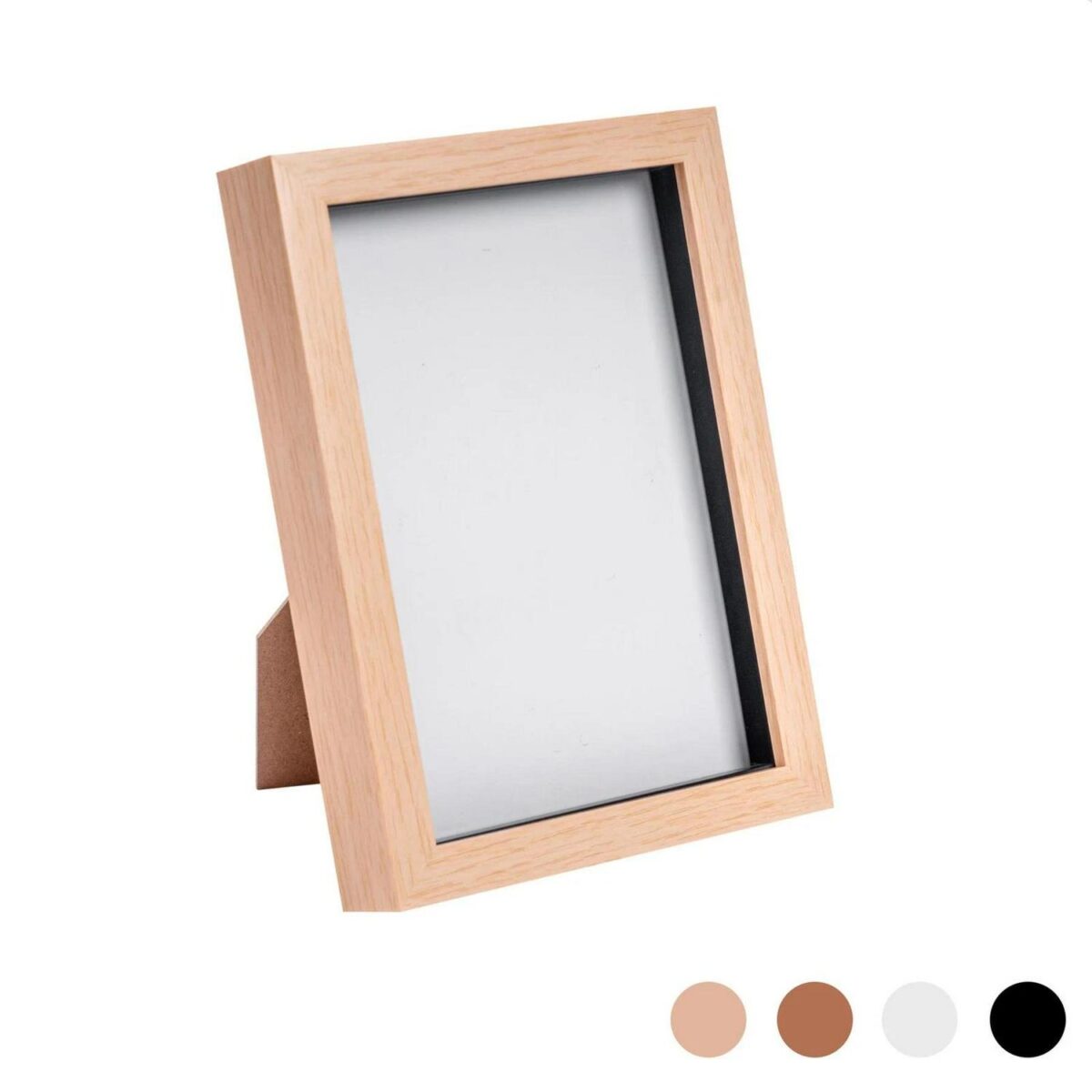 3D Box Photo Frame Standing Hanging Craft Picture Frames A5 (6 x 8 ) Light Wood - Image 1