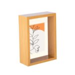 3D Deep Box Photo Frame 5 x 7 with 4 x 6 Mount Light Wood/Ivory