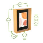 3D Deep Box Photo Frame 8 x 10 with 5 x 7 Mount Light Wood/Grey - Image 4