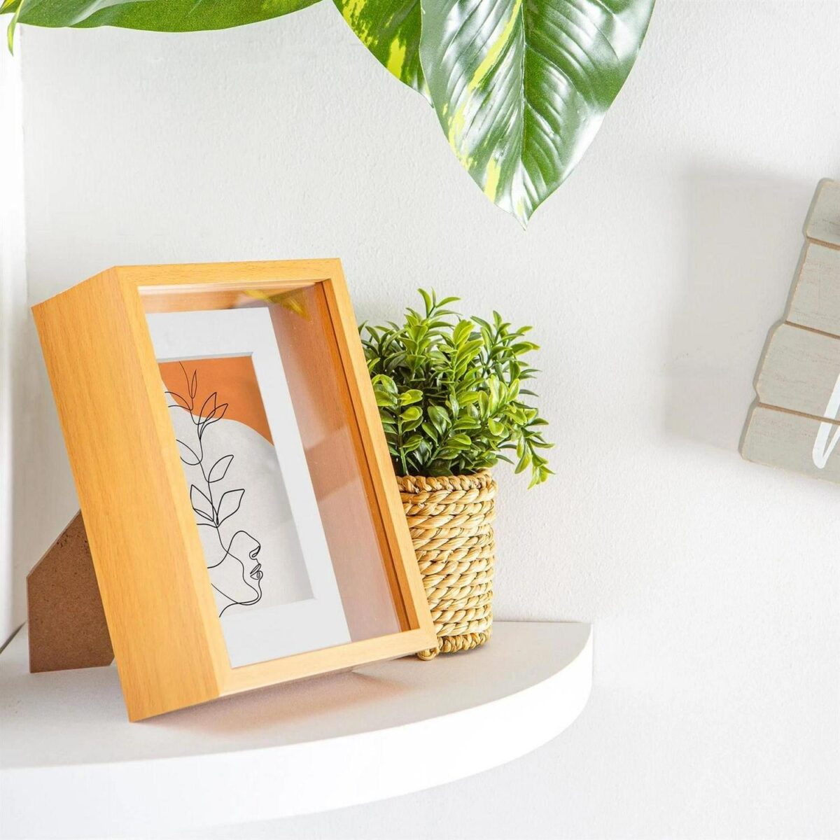 3D Deep Box Photo Frame 5 x 7  with 4 x 6  Mount Light Wood/White - Image 5
