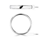 3.0mm Classic Court Wedding Ring, 18ct White Gold - Image 2