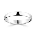 3.0mm Classic Court Wedding Ring, 18ct White Gold