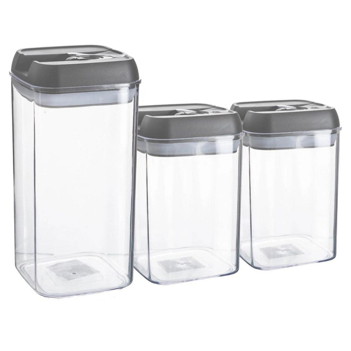 3 Piece Flip Lock Plastic Food Storage Containers Set Kitchen Food Canister - Image 1