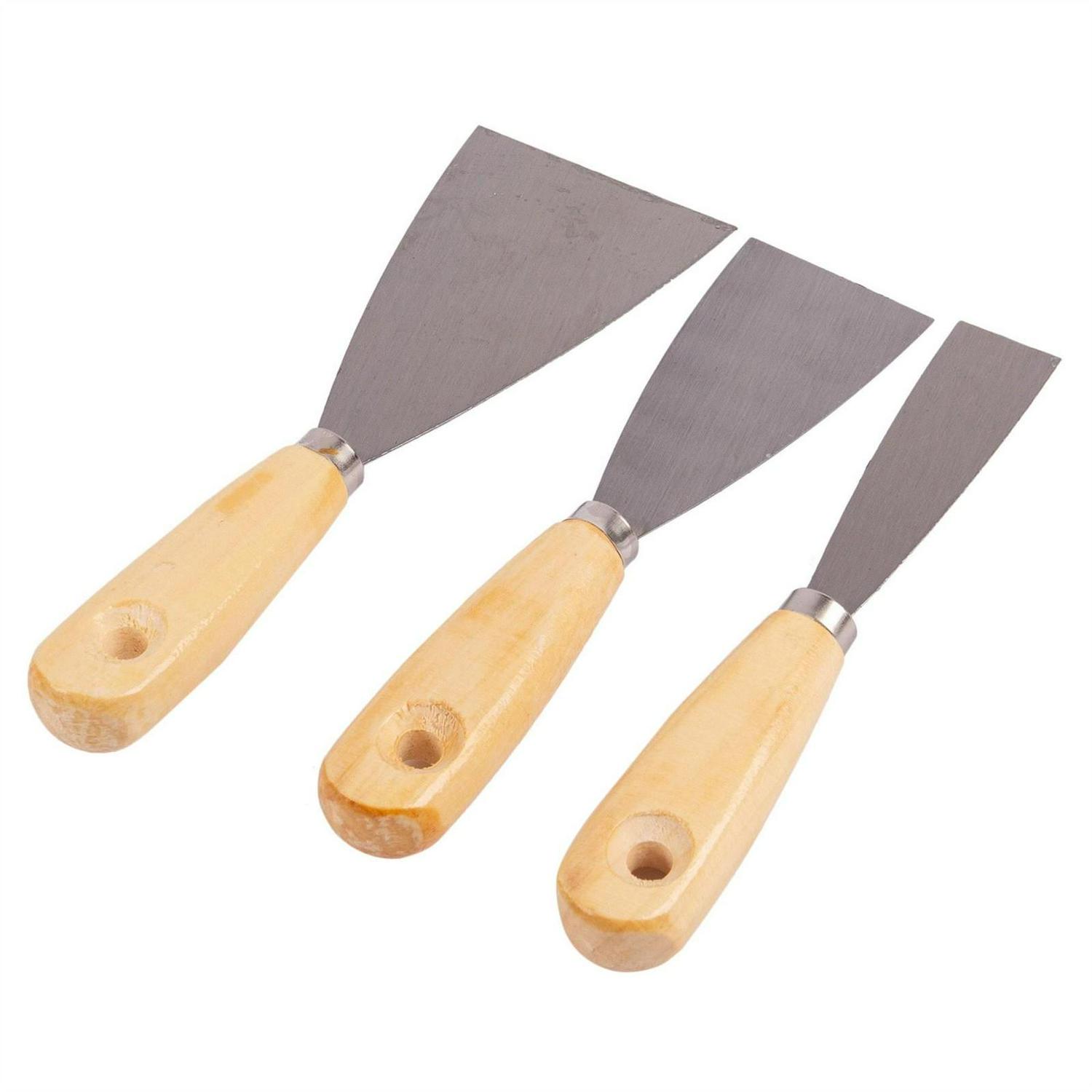 3pc_Brown_Carbon_Ste_aeed7c640883af8bee995bdf2121e2d8.jpg 3pc Brown Carbon Steel Scraper Set 3 Sizes Car Hob Glass Paint Floor Knife Blade - Image 1