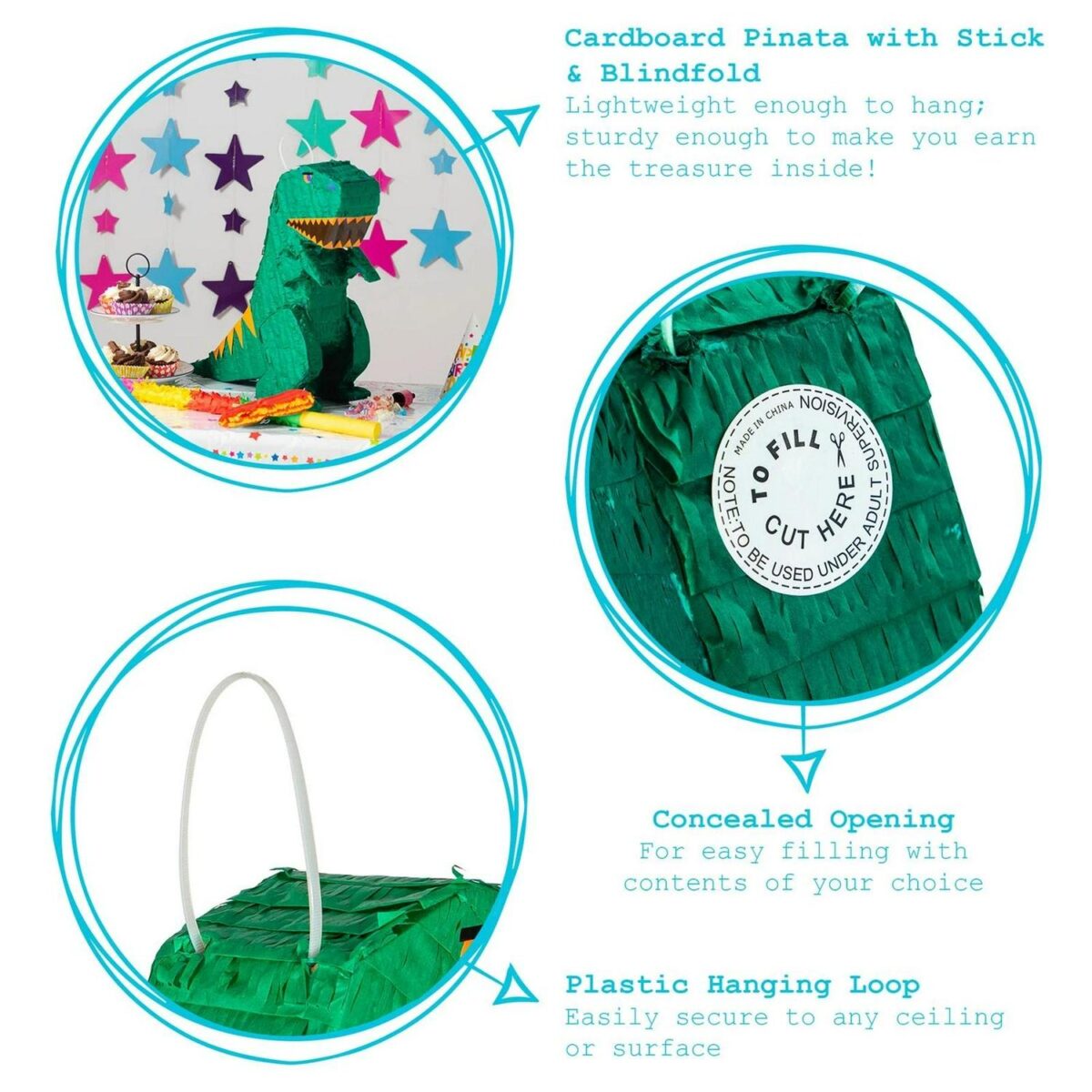 3pc Dinosaur Pinata db2c1bcb39c01335115e34db6f755a59
