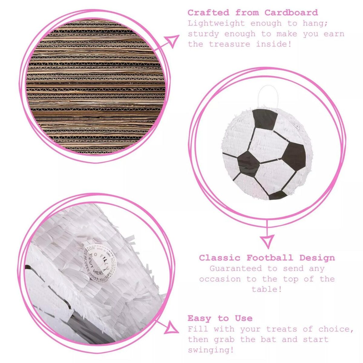 3pc Football Pinata 39218fbec3c7946580c7ff494987bbba