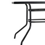 3pc Garden Furniture Set Glass Top Outdoor Patio Coffee Bistro Table Chair Black - Image 5