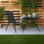 3pc Garden Furniture Set Glass Top Outdoor Patio Coffee Bistro Table Chair Black - Image 6