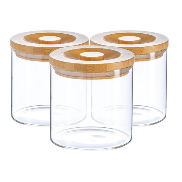 3pc Glass Jar With W ebef33ba03f3bd559375f96dba44f774
