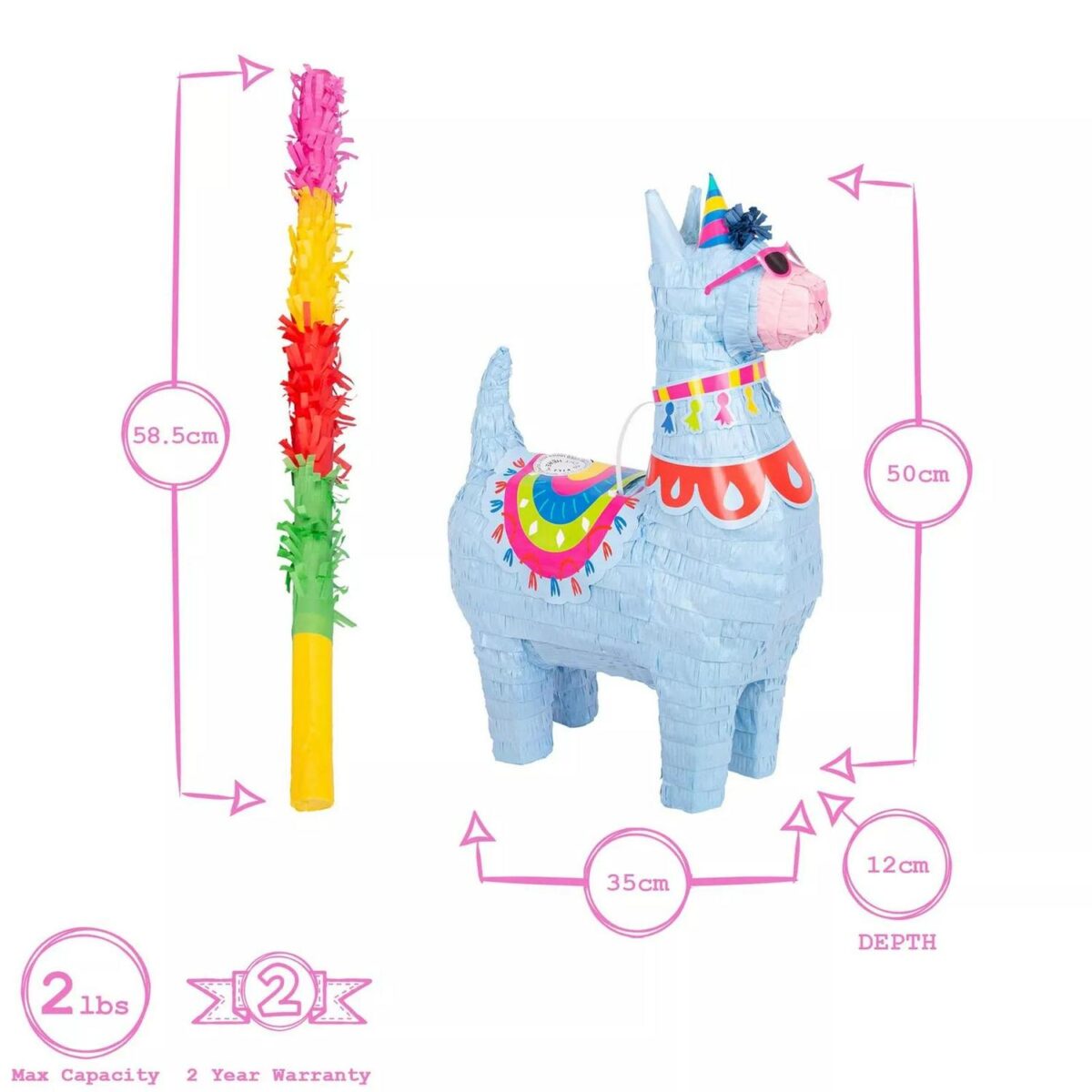 3pc Llama Pinata Set bc9a67dedff0291eb047b1cc8b6caf3c