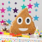 3pc Poop Emoji Pinata Set with Stick and Blindfold Pink Stick Birthday Party Game - Image 5
