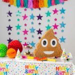 3pc Poop Emoji Pinata Set with Stick and Blindfold Pink Stick Birthday Party Game - Image 4