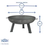 3pc Round Firepit, Grill and Dome set Large Cast Iron Firepit - Image 4