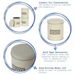 3pc Round Metal Tea Coffee Sugar Storage Set Airtight Kitchen Canister Jars Pots - Image 2