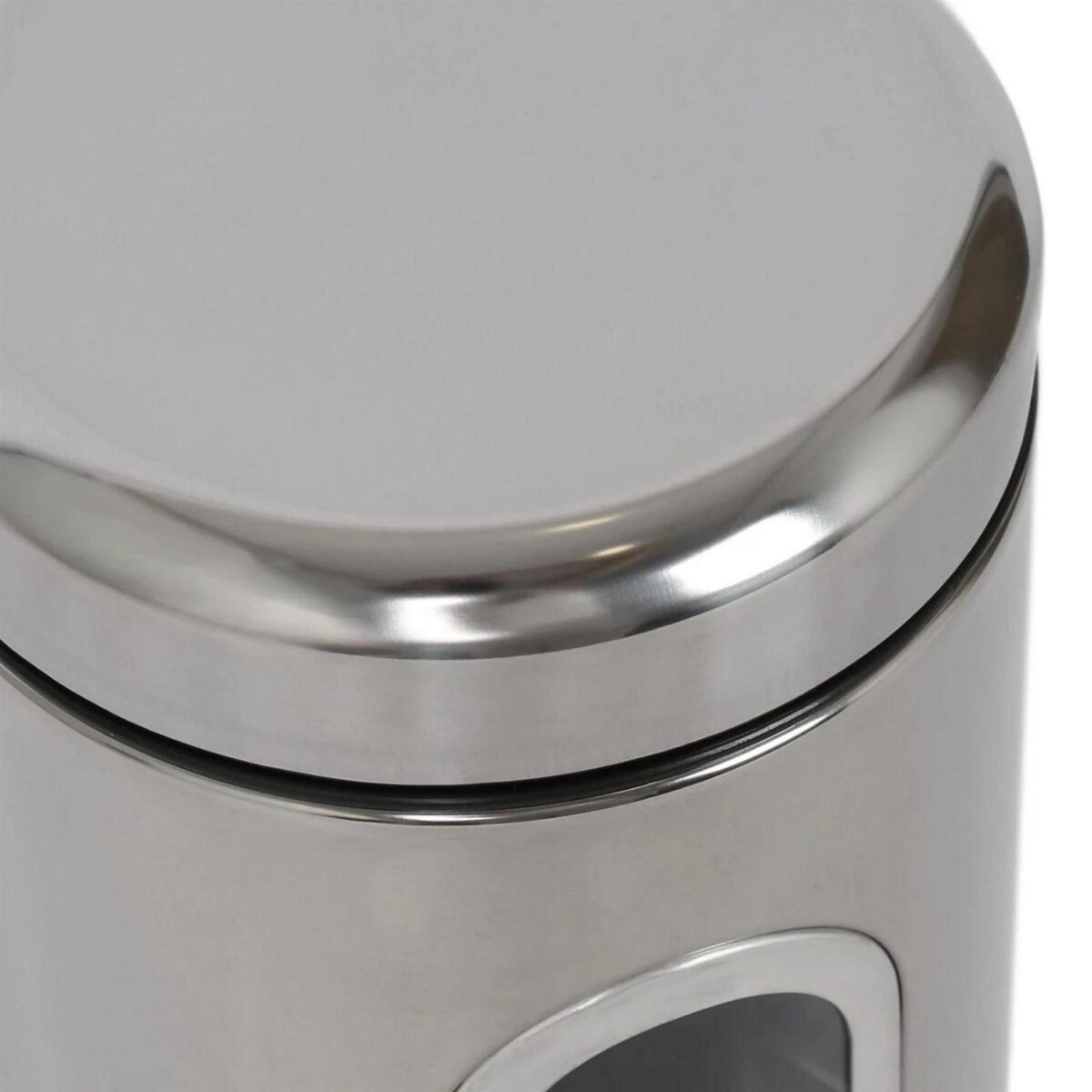 3pc Stainless Steel Food Storage Containers Set with Window Brushed Coffee Jar - Image 4