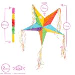 3pc Star Pinata Set with Multi Stick and Blindfold Children's Birthday Party Game - Image 3