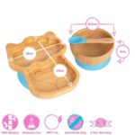 3pc Tiny Dining Green Llama Bamboo Baby Feeding Set Kids Plate Bowl Spoon - Image 7