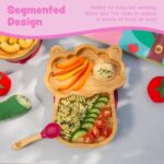 3pc Tiny Dining Green Llama Bamboo Baby Feeding Set Kids Plate Bowl Spoon - Image 2