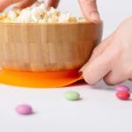 3pc Tiny Dining Orange Elephant Bamboo Baby Feeding Set Kids Plate Bowl Spoon - Image 7