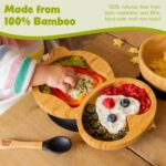 3pc Tiny Dining White Penguin Bamboo Baby Feeding Set Kids Plate Bowl Spoon - Image 4