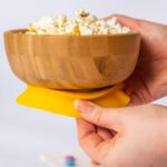 3pc Tiny Dining Yellow Square Bamboo Baby Feeding Set Kids Plate Bowl Spoon - Image 2