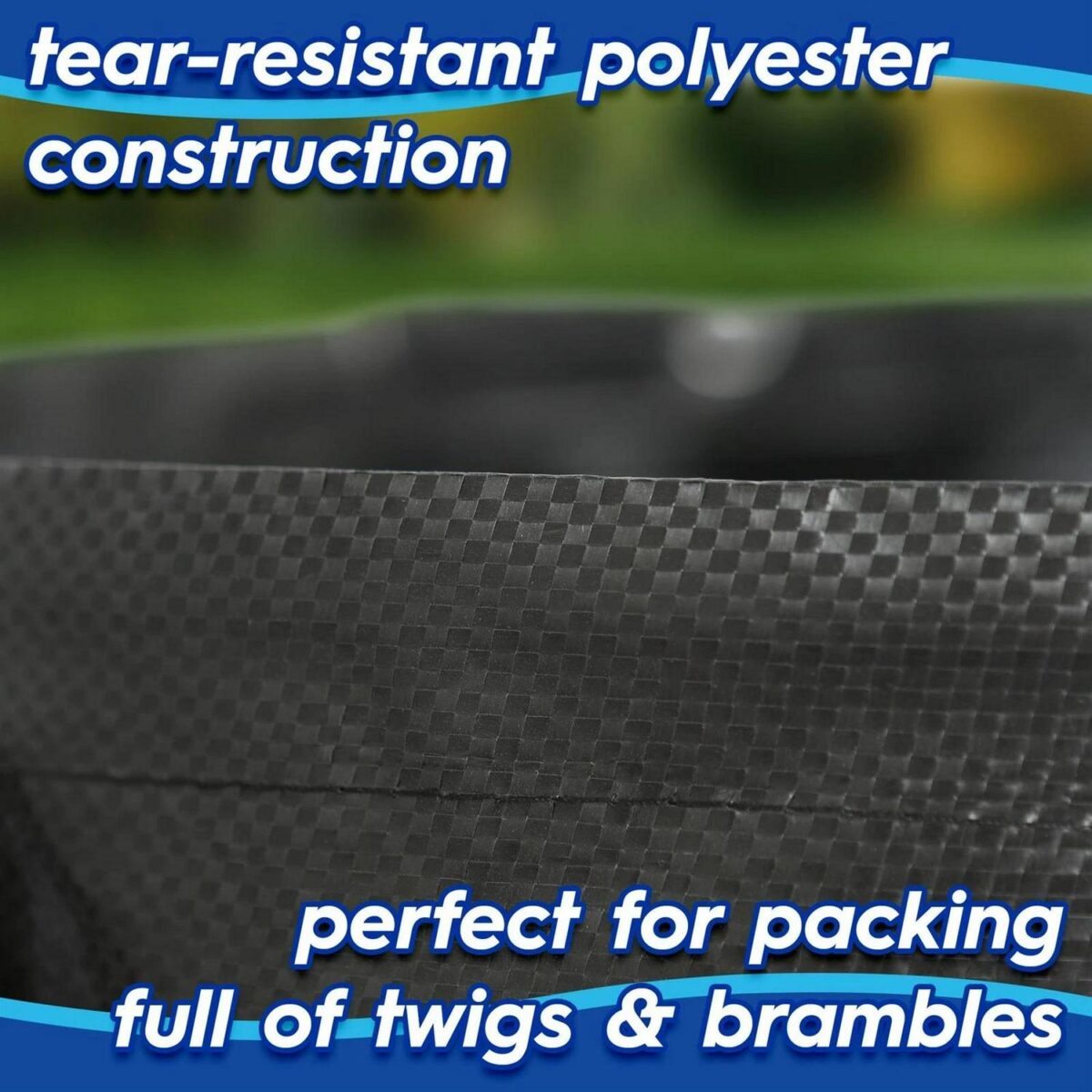 3x 270L Heavy-Duty Garden Waste Bags with Handles Black Large Grass Refuse Sacks - Image 2