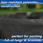 3x 270L Heavy-Duty Garden Waste Bags with Handles Black Large Grass Refuse Sacks - Image 2