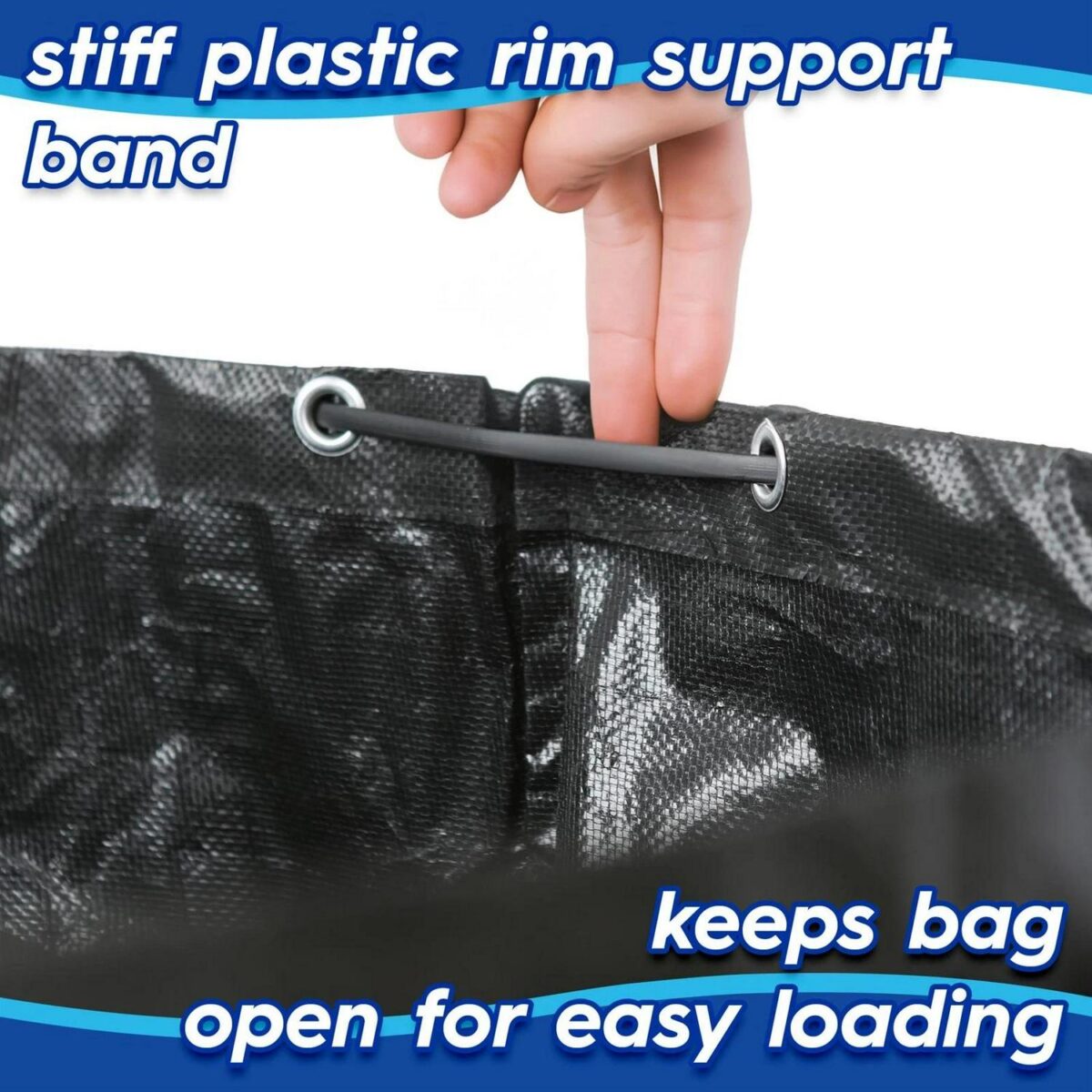 3x 270L Heavy-Duty Garden Waste Bags with Handles Black Large Grass Refuse Sacks - Image 3