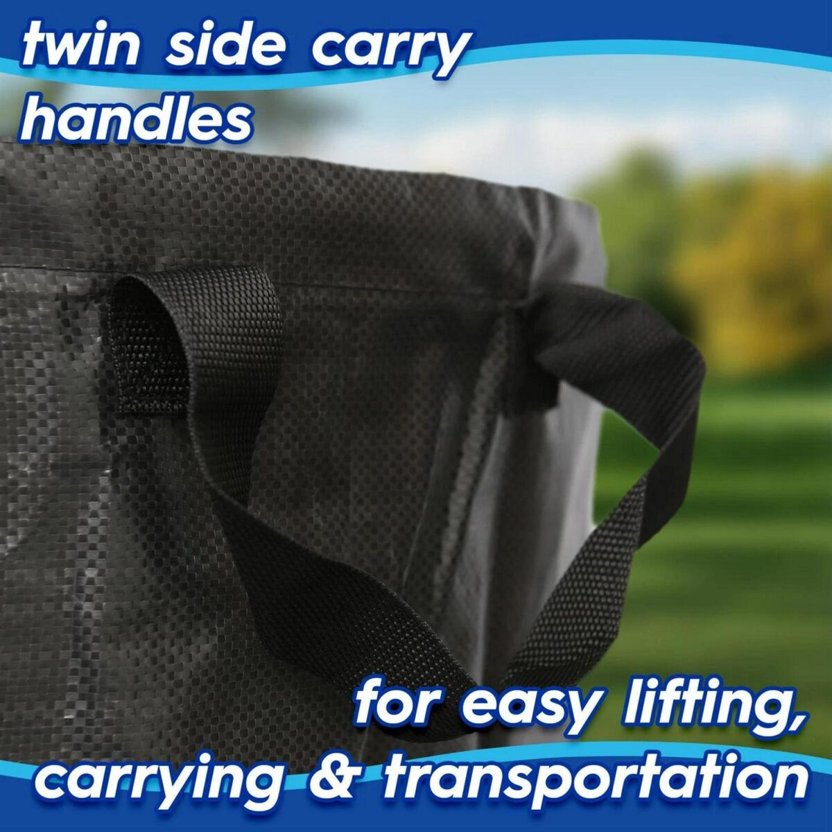 3x 270L Heavy-Duty Garden Waste Bags with Handles Black Large Grass Refuse Sacks - Image 4