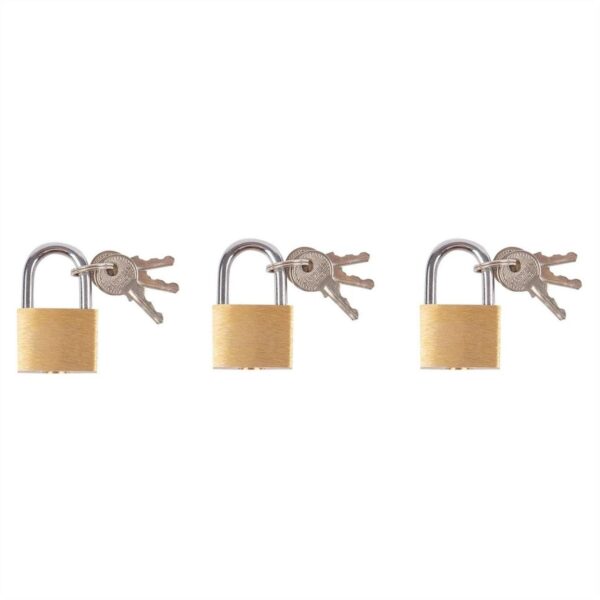 3x 2cm Brass Padlock 8e252bb7ee888f808c395fdf46735e37