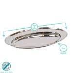 3x 35cm x 24cm Oval Stainless Steel Serving Platters Food Snack Tray Dish Plate - Image 3