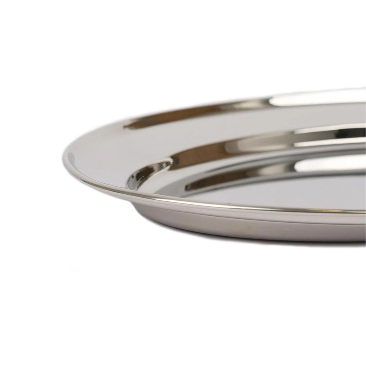 3x 35cm x 24cm Oval Stainless Steel Serving Platters Food Snack Tray Dish Plate - Image 4