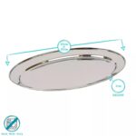 3x 50cm x 35cm Oval Stainless Steel Serving Platters Food Snack Tray Dish Plate - Image 3