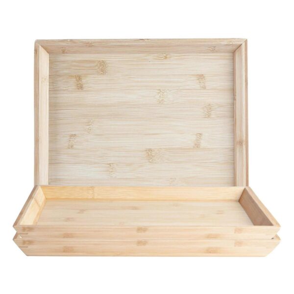 3x Bamboo Serving Tr 7f5dfbccc7bedf25d20b7d9d00e0227e