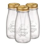 3x Bormioli Rocco 400ml Quattro Stagioni Glass Bottles with Screw Top Lid