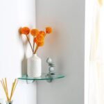 3x Clear 20cm Floating Glass Corner Shelves Bathroom Shelf with Chrome Brackets - Image 5