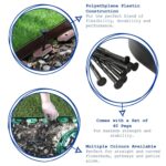 3x Flexible Plastic Lawn and Path Edging with 120 Pegs and Mallet 30m x 4cm Green - Image 2