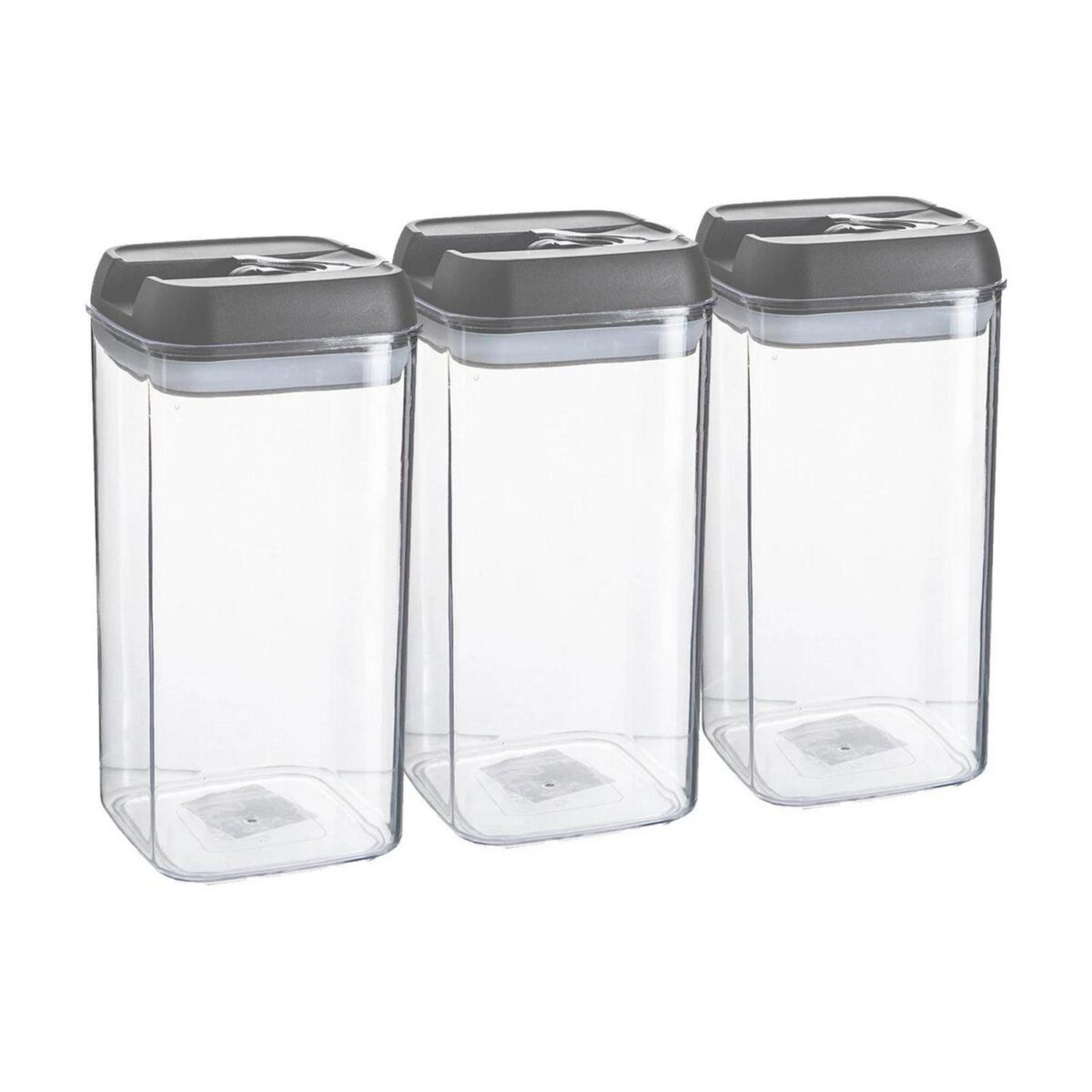 3x Flip Lock Plastic Food Storage Containers Kitchen Food Canister 1.2 Litre - Image 1