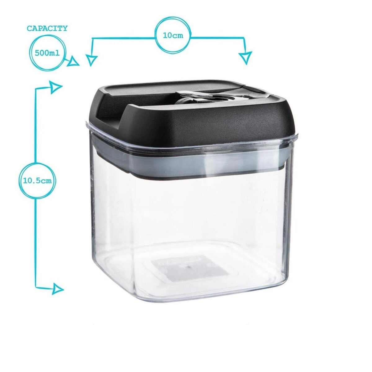 3x Flip Lock Plastic Food Storage Containers Kitchen Pantry Food Canister 500ml - Image 3