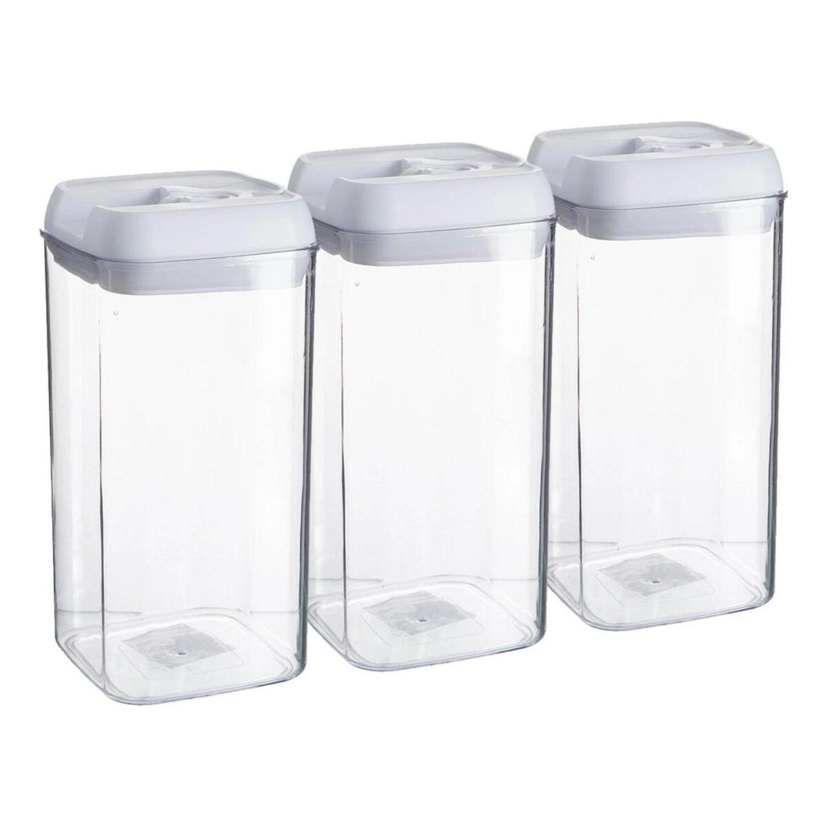 3x Flip Lock Plastic Food Storage Containers Kitchen Food Canister 1.2 Litre - Image 1