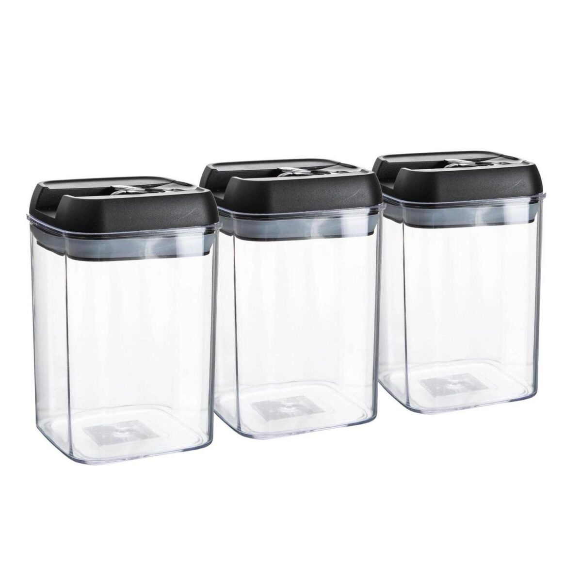 3x Flip Lock Plastic Food Storage Containers Kitchen Pantry Food Canister 800ml - Image 1